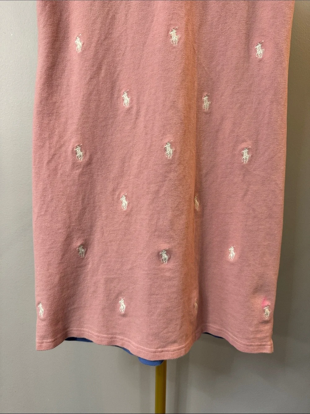 Polo by Ralph Lauren Pink Polo Colorblock dress with cap Sleeves cotton knit